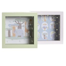 DKD Home Decor Hucha Baobab Kids Blanco Azul 7 x 18 x 18 cm (6 Unidades)