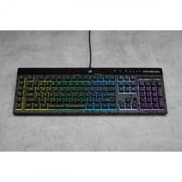 Corsair K55 RGB PRO Teclado Gaming USB Español con Retroiluminación RGB, Anti-Ghosting, Reposamuñecas, Resistente Salpicaduras IP42