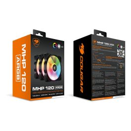 Cougar MHP 120 ARGB 120mm Ventilador para Carcasa de PC, Negro/Blanco, Pack de 3
