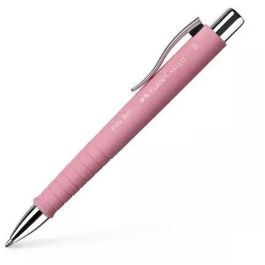 Faber Castell Bolígrafo Poly Ball Colours XB Tinta Azul Recargable, Forma Triangular Ergonómica, Color Rosa