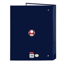 Carpeta de anillas Super Mario 26.5 x 33 x 4 cm Azul marino A4 Carpeta de anillas Super Mario 26.5 x 33 x 4 cm Azul marino A4