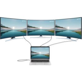 MANHATTAN Docking Station 12-en-1 4K, 1x HDMI, 2x DisplayPort, 3x USB-A, USB-C Power Delivery 100W, Plata