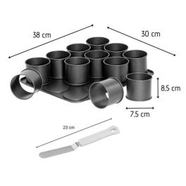 Zenker ZEN1703290480540 Bandeja para Hornear Mini Pasteles y Espátula para Glaseado - Negro Metalizado