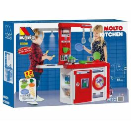 Molto Cocinita de Juguete con Lámpara, Planchador, Luces y 12 Accesorios, Pilas AAA Incluidas, 82x81x28 cm, Plástico +3 Años