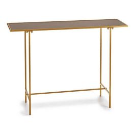 Mesa Rectangular Negra y Dorada Giftdecor 33x110 cm - Cristal y Metal