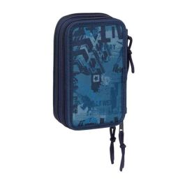 Safta Plumier Escolar con Tres Cremalleras y 37 Piezas, Colección New Edition, Dimensiones 195x125x55 mm