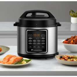 Continental Edison Olla a Presión Multiusos CEMCSP10006L, 6 Litros 1000 W, Color Negro y Acero Inoxidable