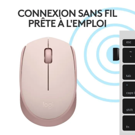 Logitech M171 Ratón Óptico Wireless Rosa Pastel