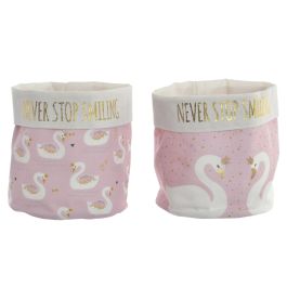 DKD Home Decor Cesta Infantil Colección Cisne Rosa Palo y Blanco de Poliéster 15x16x15 cm Pack de 6 Unidades Precio: 13.71414. SKU: B1KB5QXXJB