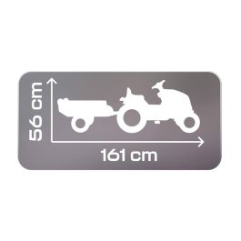 Tractor de pedal smoby más fuerte XXL + trailer - gris