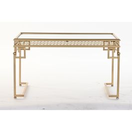 DKD Home Decor Mesa Centro Oriental de Metal y Espejo Dorado 44x85x48 cm