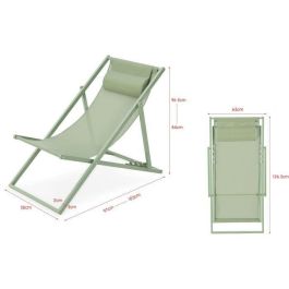 Tumbona PAROS - Estructura de acero - L 63 x P 104 x A 85 cm Verde caqui Tumbona PAROS - Estructura de acero - L 63 x P 104 x A 85 cm Verde caqui