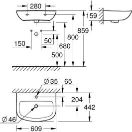 GROHE - Lavabo de 60 cm GROHE - Lavabo de 60 cm