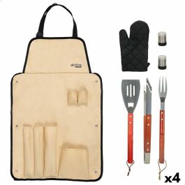 Set de Utensilios para Barbacoa Aktive 7 Piezas Barbacoa Acero Inoxidable 42 x 67 x 3 cm (4 Unidades)