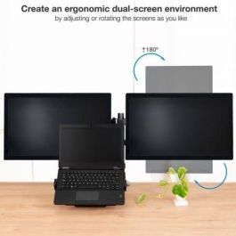 Soporte de Mesa para 2 Monitores y 1 Portátil TooQ DB1202TN-B/ Giratorio/ Inclinable/ hasta 9kg Soporte de Mesa para 2 Monitores y 1 Portátil TooQ DB1202TN-B/ Giratorio/ Inclinable/ hasta 9kg