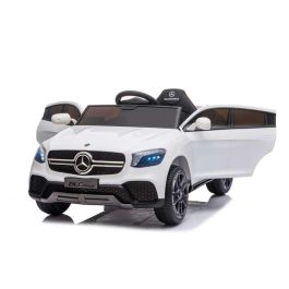 Mercedes Benz Coche Eléctrico GLC Blanco, Batería 12V, 105x68x50 cm, con Mando RC Runruntoys para Niños 3+ Años