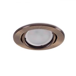 Aro Foco Downlight Circular Basculante "Vepa" Acero 90mm - Latonado Aro Foco Downlight Circular Basculante "Vepa" Acero 90mm - Latonado