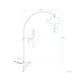 Borujerd Lámpara de Suelo SKD-F1000 Metal Minimalista Decoración Minimalista