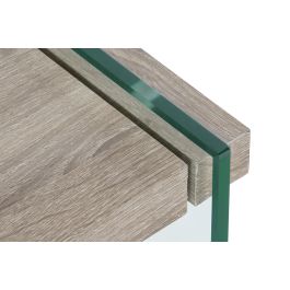 DKD Home Decor Green house 21 Mesita de Noche Moderno Natural Transparente 50 x 49 x 50 cm