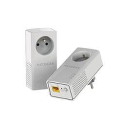 Netgear Paquete de 2 Adaptadores PLC Gigabit 1000 Mbps con Toma Integrada de Nueva Generación y 1 Puerto Ethernet