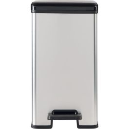 Papelera Slim - SLIM BIN - CURVER - 25L - Diseño compacto - 41 x 27 x 55 cm - Gris metalizado Papelera Slim - SLIM BIN - CURVER - 25L - Diseño compacto - 41 x 27 x 55 cm - Gris metalizado