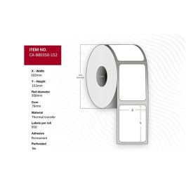 Capture Capture Label 102 x 152mm, Core 76mm, Thermal Transfer, Polyester, Permanent, No perforation, 950 labels per roll, 4 rolls per box Precio: 301.50000034. SKU: B1EB6LW5DK