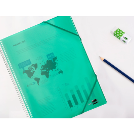 Liderpapel Carpeta Escaparate con Espiral 20 Fundas Polipropileno DIN A5 Verde