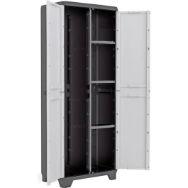 KIS Gabinete de almacenamiento de utilidad lineal 68 x 39 x 173 cm Negro y gris Precio: 112.50000047. SKU: B1C7J4QFVV