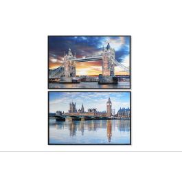 DKD Home Decor Cuadro Decorativo Mural Estilo Loft Londres Multicolor de Lienzo y PS 60x90x2.5 cm Pack de 2 Unidades Precio: 94.68999958. SKU: S3038844