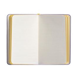 Cuaderno Con Gomilla Antartik Notes Tapa Dura A6 Hojas Rayas Morado Y Amarillo 100 Hojas 80 gr Fsc