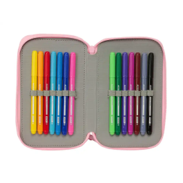 Safta Plumier escolar Blackfit8 Mariposas triple cremallera 37 piezas 195x125x55 mm