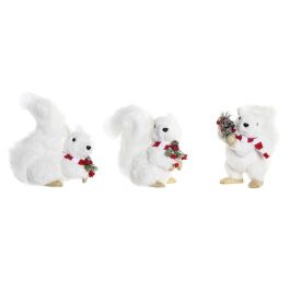 Figura Navidad Alpina DKD Home Decor Blanco Rojo 12 x 23 x 23 cm (3 Unidades)