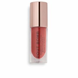 Revolution Make Up POUT BOMB Brillo de Labios Voluminizador Efecto Plumping #Peachy 4,6ml. Con Vitamina E y Acabado de Alto Impacto