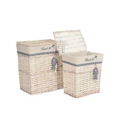 Cesta Mediterraneo DKD Home Decor Beige Azul 35 x 56 x 47 cm Set de 5 Cesta Mediterraneo DKD Home Decor Beige Azul 35 x 56 x 47 cm Set de 5