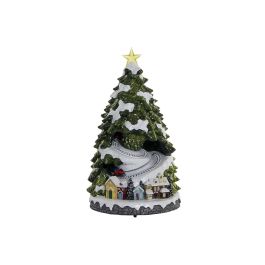 DKD Home Decor Árbol de Navidad Tradicional Multicolor LED Resina Movimiento Musical 23 x 42 x 23 cm