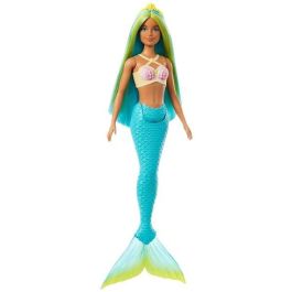 Muñeca barbie sirena con cola rígida. con diadema,corpiño de conchas y cola de colores - modelos surtidos