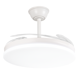 Ventilador de Techo LED 59W 6980LM CCT DC Ultra Silencioso con Mando a Distancia, Palas Retráctiles, Modo Verano/Invierno y 107 cm Blanco