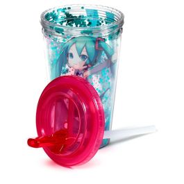 PUCKATOR Vaso Reutilizable Hatsune Miku 500ml SK Ecozen Libre BPA, Doble Pared Mantiene Frío, No Apto Microondas/Lavavajillas