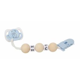 Set chupete azul/blanco c/cadena de bolas de madera y pinza blanca Precio: 6.7899997. SKU: B14DHVFG6Q
