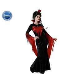 Disfraz Vampiresa Clásica Mujer M-L Vestido Negro Halloween