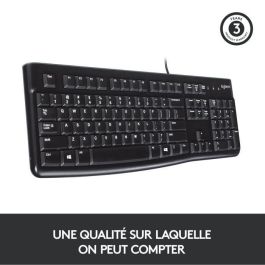 Logitech K120 Teclado USB AZERTY Negro con Teclas de Perfil Bajo, Diseño Resistente a Derrames y Escritura Silenciosa