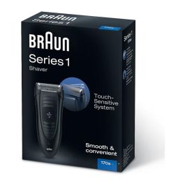 Braun Series 1 170 - Máquina de afeitar de láminas eléctrica, negro, lavable, a prueba de agua, con recortadora de precisión