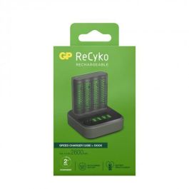 GP M451 D451 ReCyko Cargador Rápido con Dock para Baterías NiMH AA 2600mAh y AAA – Pantalla LCD Gris