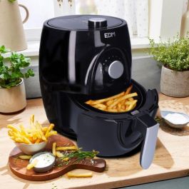 Edm Freidora de aire 3,6L 1400W con cesta, temporizador hasta 60 minutos, temperatura regulable 80-200°C