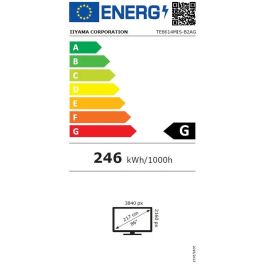 iiyama PROLITE TE8614MIS-B2AG Pantalla plana para señalización digital 2,17 m (85.6") Wifi 435 cd / m² 4K Ultra HD Negro Pantalla táctil Procesador incorporado Android 24/7