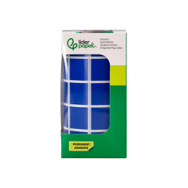 Liderpapel Gomets Autoadhesivo Cuadrado 20x20 mm Azul Rollo 2000 Unidades Caja Carton