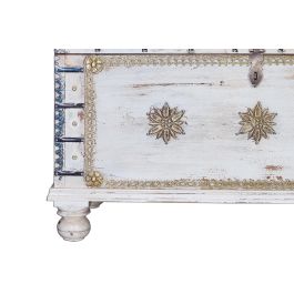 Giner y Colomer Baúl Madera de Mango Blanco Envejecido 57x100x40 cm