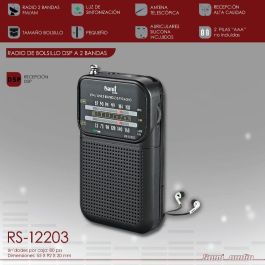 SAMI RADIO SAMI NEGRO - Radio Portátil Mini con Auricular, Recepción HQ de 2 Bandas (AM/FM)