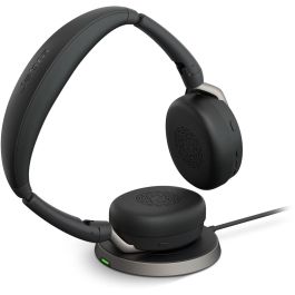 Jabra Evolve2 65 Flex UC Stereo + Link 380 Auriculares Inalámbricos y Alámbricos para Oficina/Centro de Llamadas, Negro