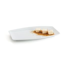 Quid Fuente Rectangular Porcelana Gastro 25.2x16x2 cm, 6 Unidades, Apilable, Resistente, Apta Lavavajillas, Microondas y Frigorífico.